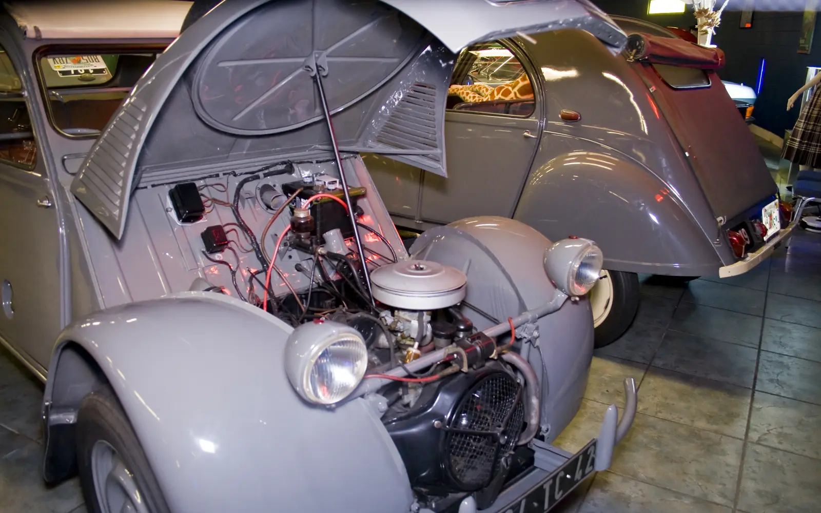 Detalle del motor trasero del Citroën 2CV Sahara
