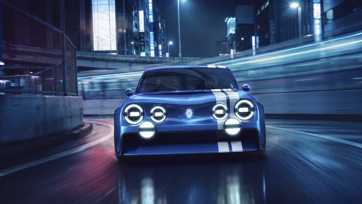 Vista trasera del Renault 8 Gordini Concept eléctrico de 2026